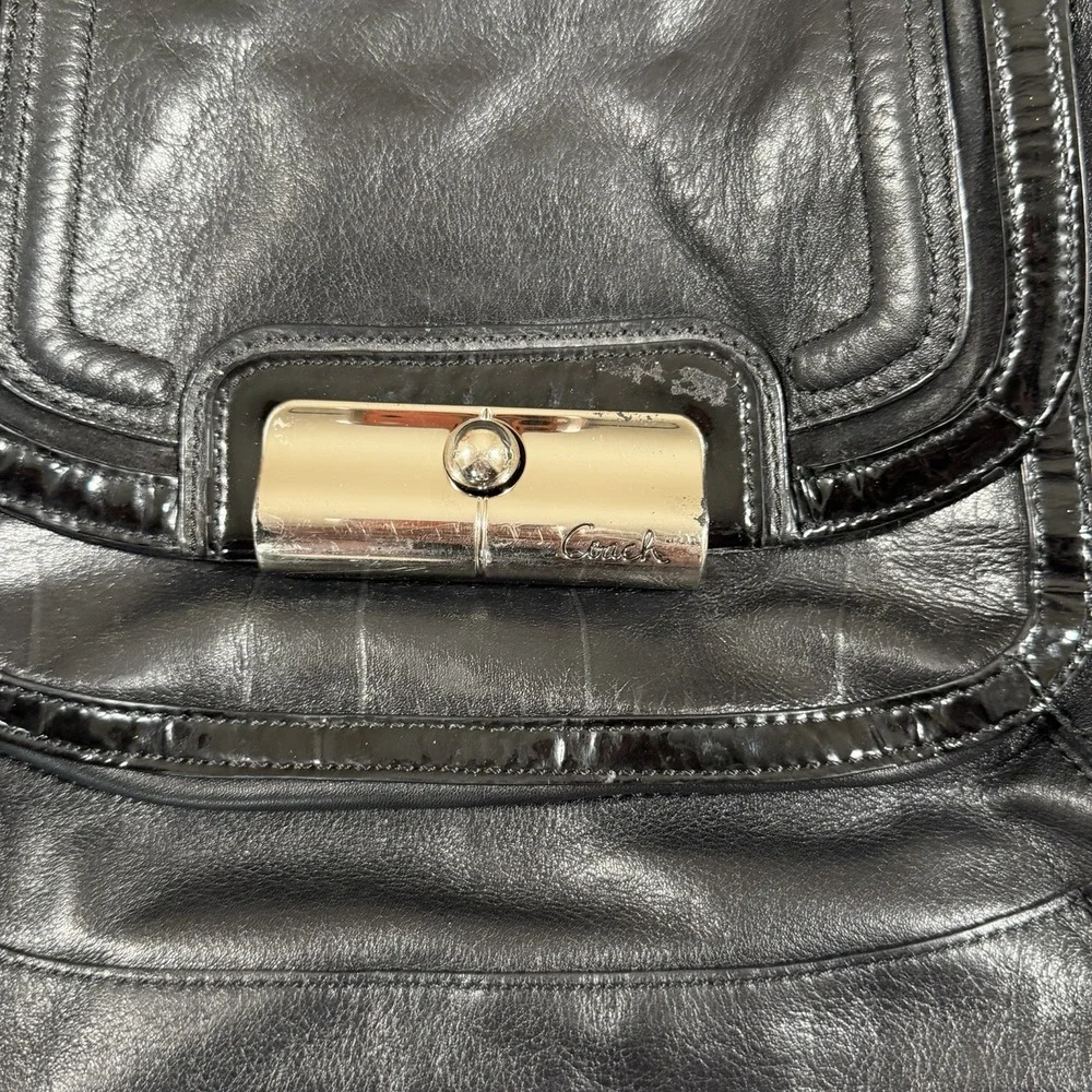 Vintage Y2K Coach Kristin Spectator Leather Hobo Shoulder Bag Crossbody Black